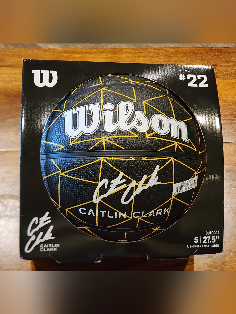 Wilson Caitlin Clark Signature Black and Yellow Basketball